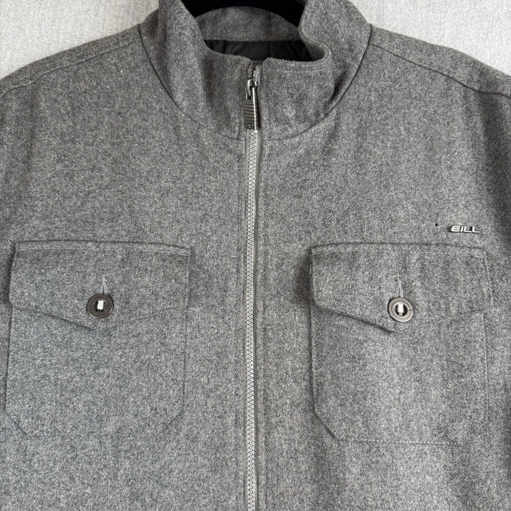 O'Neill Gray Wool Blend Bomber Jacket Men's Large - Picture 5 of 16